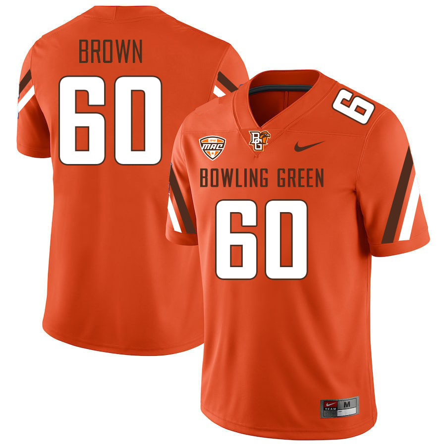Bowling Green Falcons #60 Dontrez Brown College Football Jerseys Stitched Sale-Orange